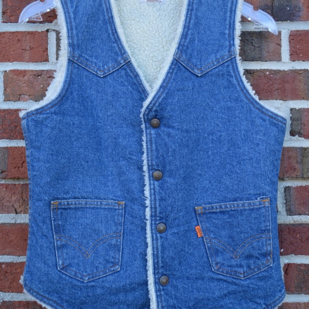Levi's Denim Vest with White Sherpa Size S